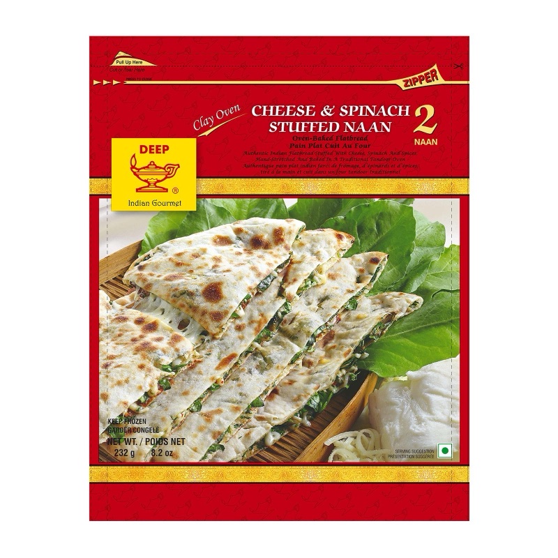 Deep Foods Cheese Spinach Stuffed Naan